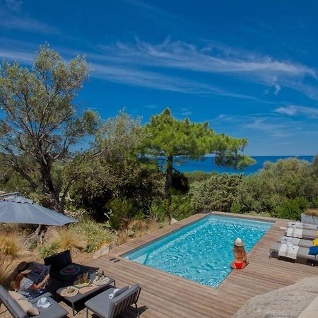 Villa Bodri, Maison En Pierre Avec Vue Mer Et Piscine Chauffee LʼÎle-Rousse Dış mekan fotoğraf