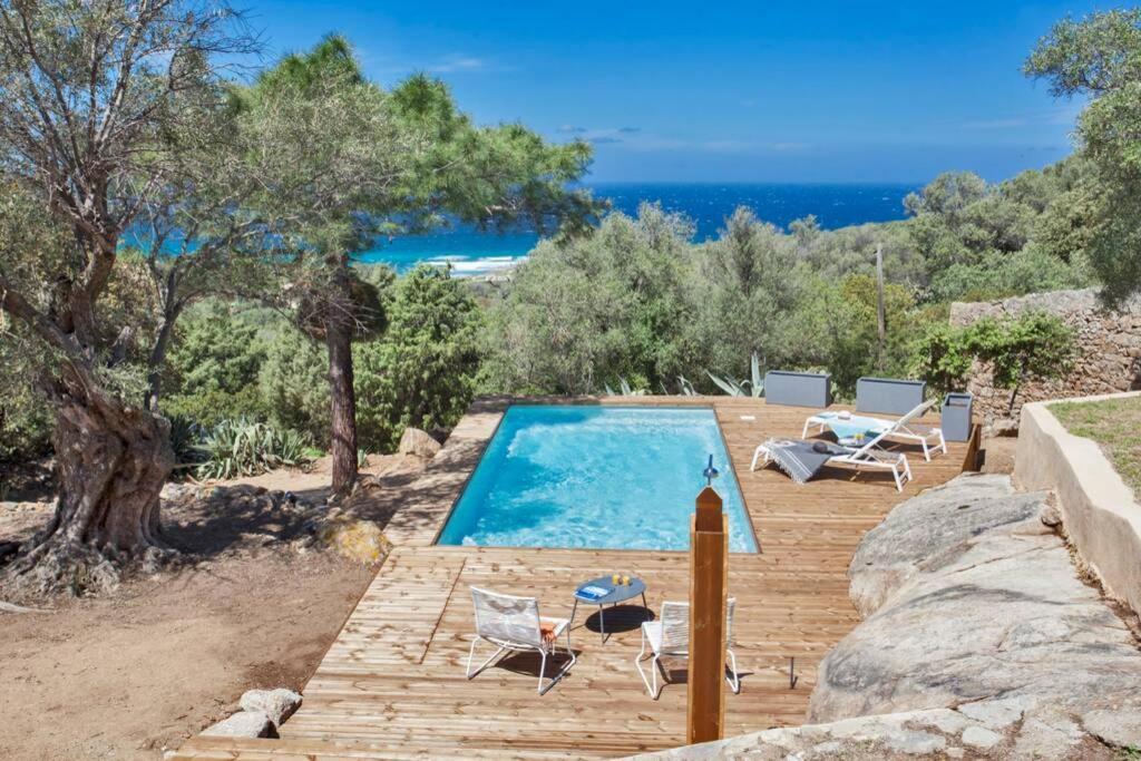 Villa Bodri, Maison En Pierre Avec Vue Mer Et Piscine Chauffee LʼÎle-Rousse Dış mekan fotoğraf