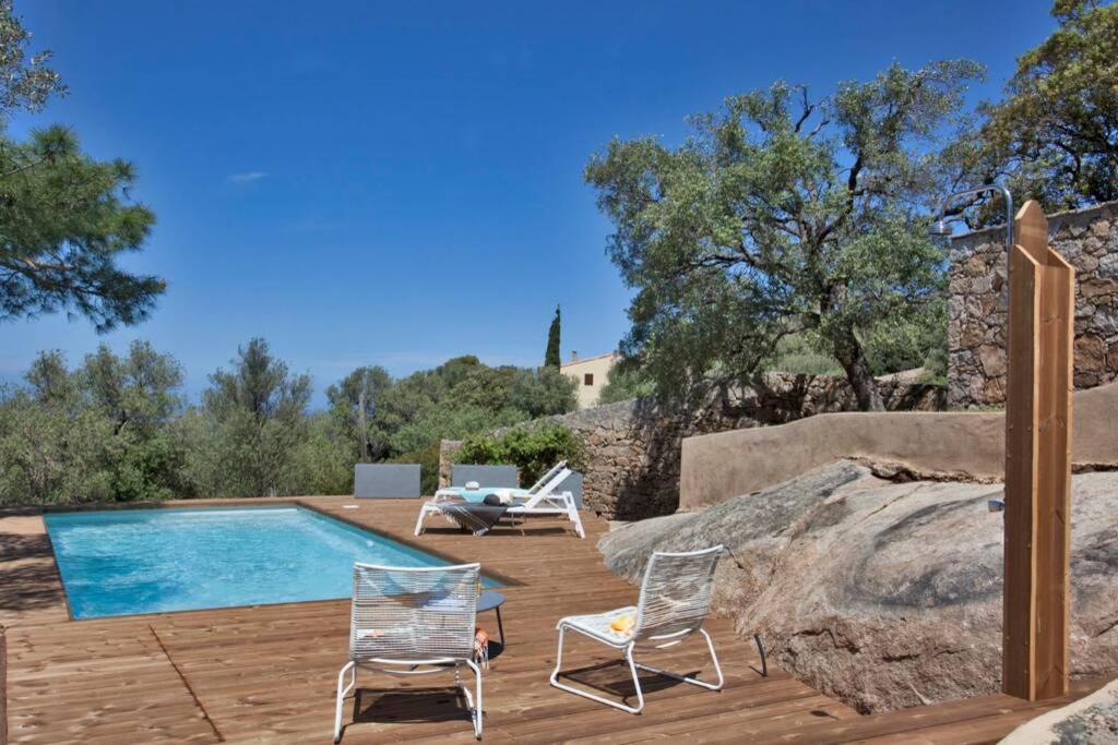 Villa Bodri, Maison En Pierre Avec Vue Mer Et Piscine Chauffee LʼÎle-Rousse Dış mekan fotoğraf