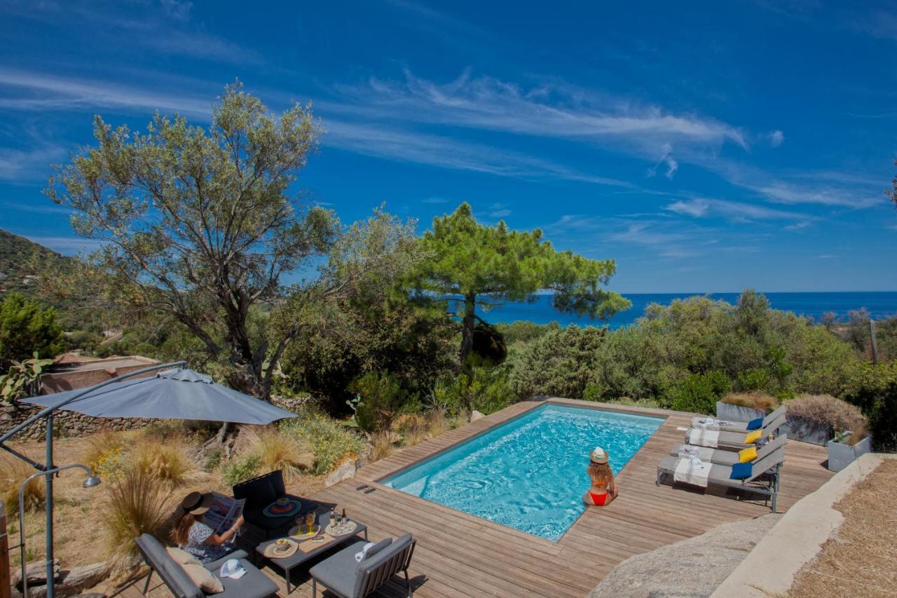 Villa Bodri, Maison En Pierre Avec Vue Mer Et Piscine Chauffee LʼÎle-Rousse Dış mekan fotoğraf